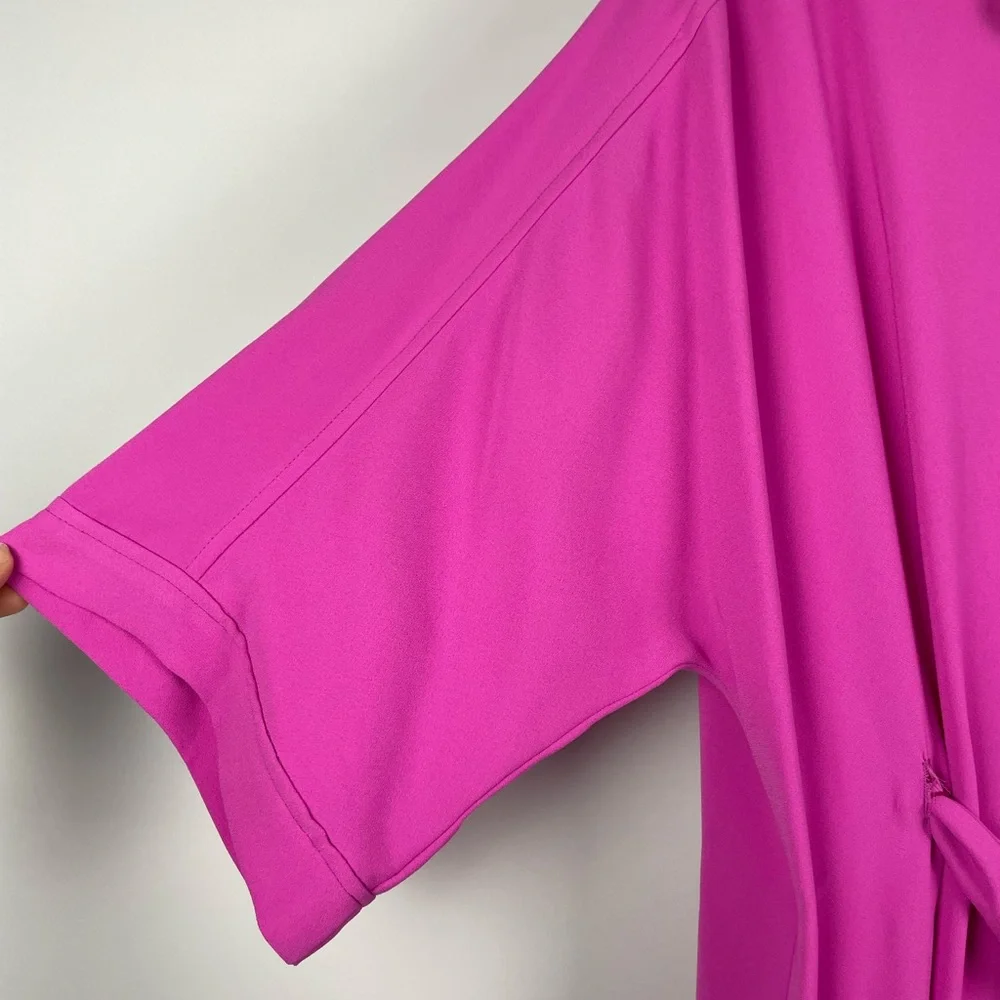 Trina Turk Vibrant Pink‎ Casual Preppy Button Up Collared Shirt Dress